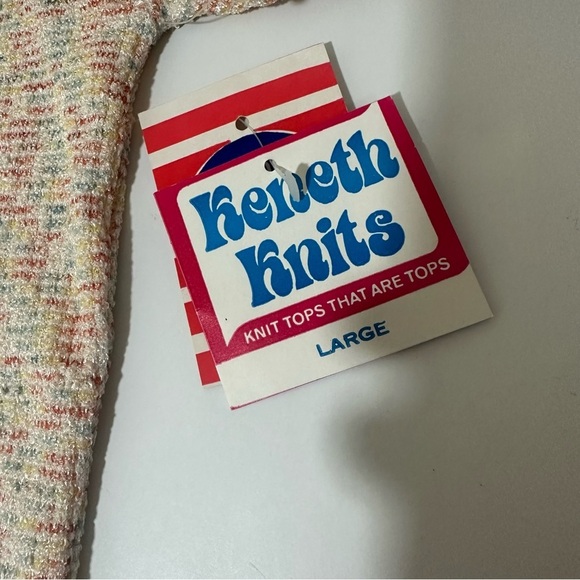 Vtg Kenneth Knits 70s/80s pastel knit top - Picture 3 of 6